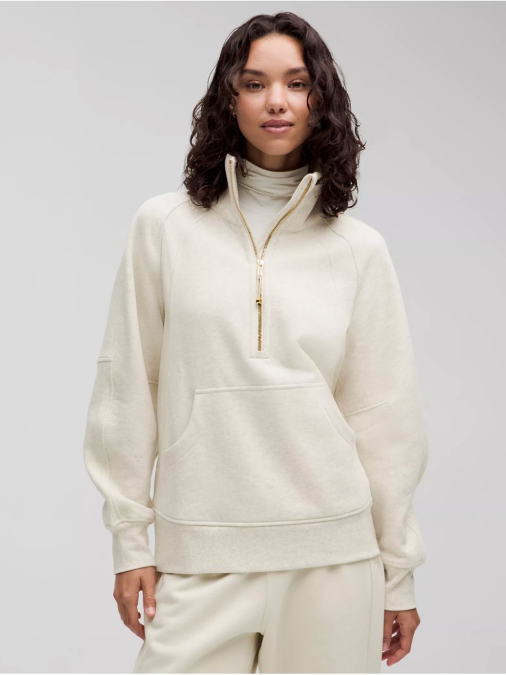 Lululemon Half-Zip Pullover Sweater in Light Heather